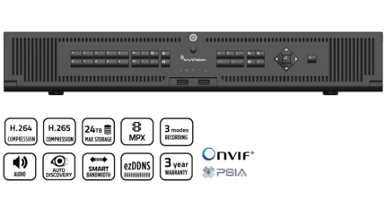 TVN-2216-16T - Utc TruVision NVR 22, H.265, 16 channel IP, 16TB (4x 4TB)
